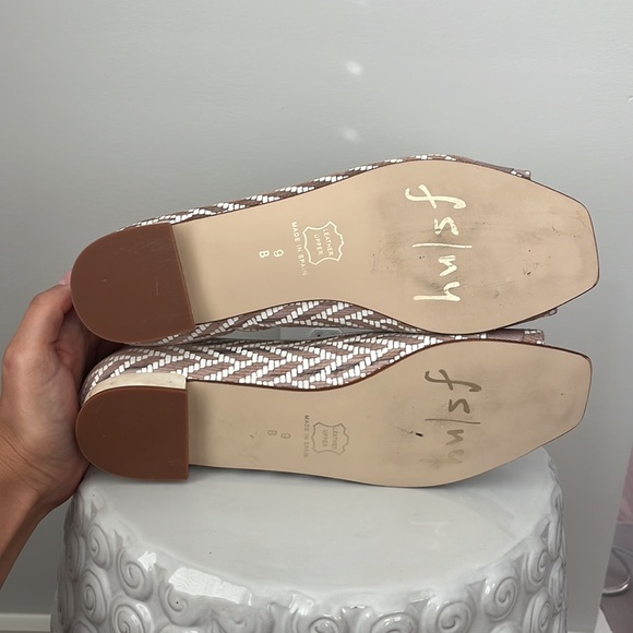 FS/NY French Soles Brown/White Peep Toe Loafers - Picture 5 of 9